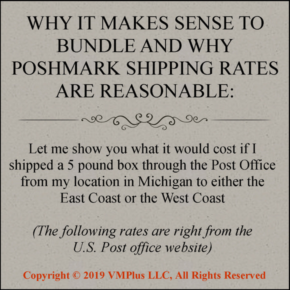 POSHMARK SHIPPING IS A STEAL IF YOU BUNDLE - Picture 1 of 3